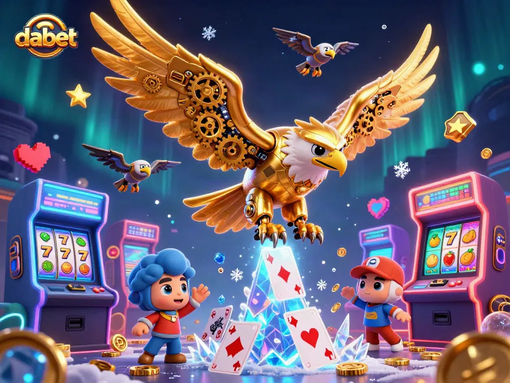 Dive into the exciting world of dabet with a vibrant 3D illustration capturing the thrill of casino gaming.