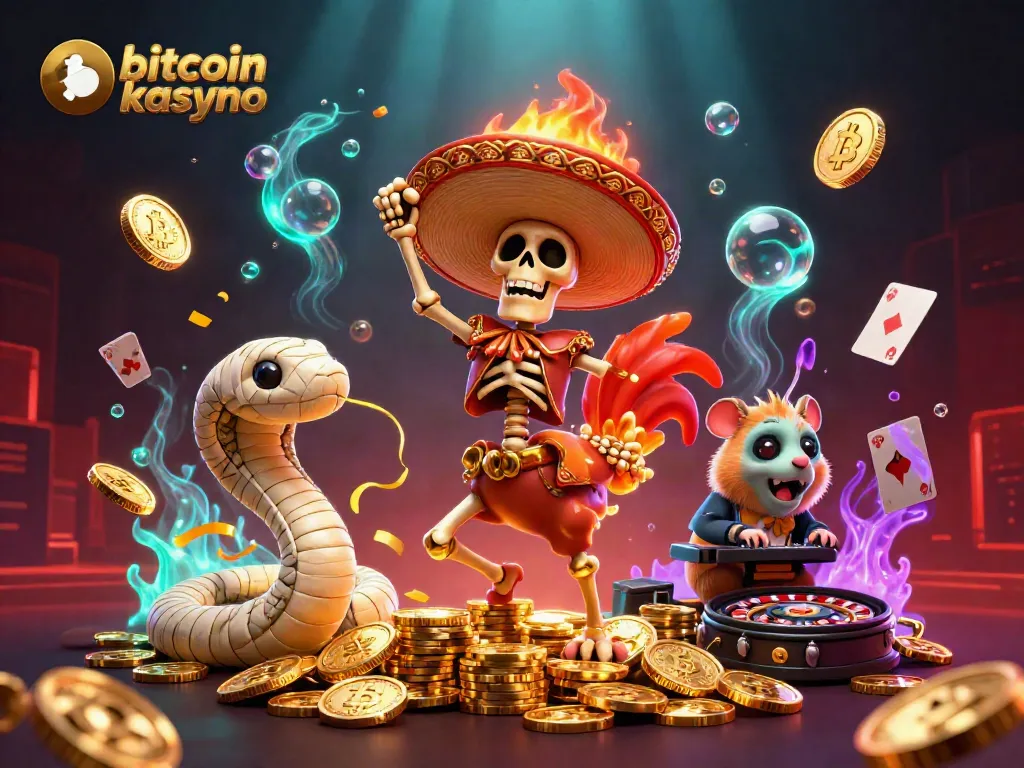 Experience thrilling gameplay at bitcoin kasyno with vibrant characters dancing on golden coins!