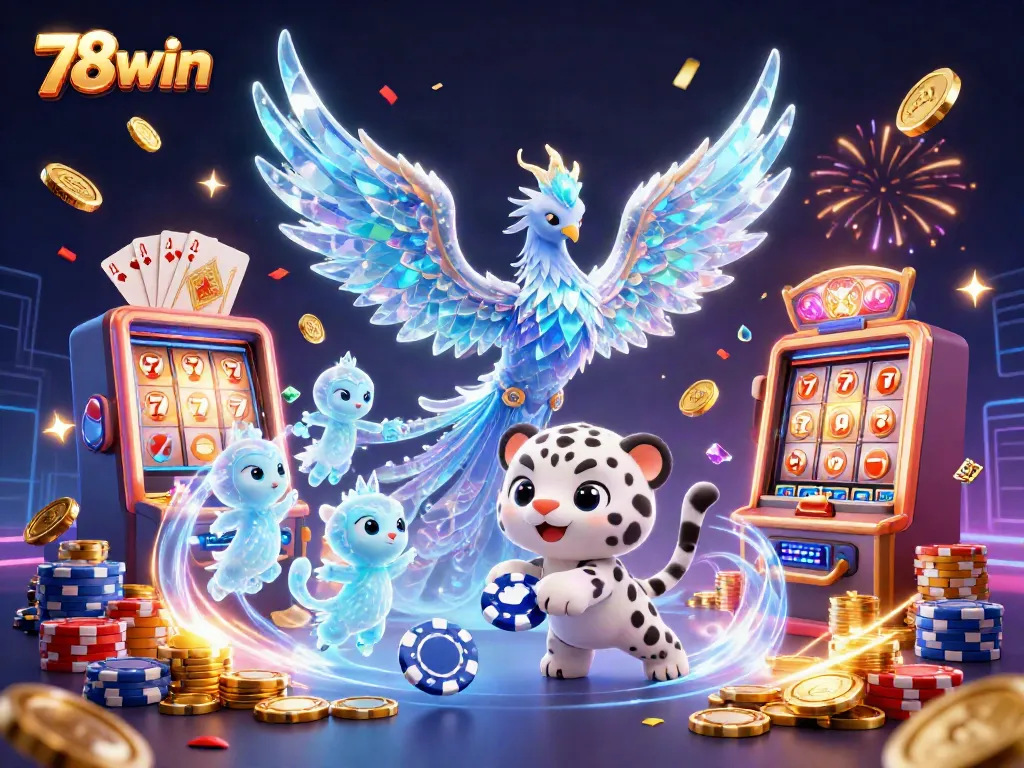 Experience the thrill of 78win with vibrant slots, poker, and festive imagery!