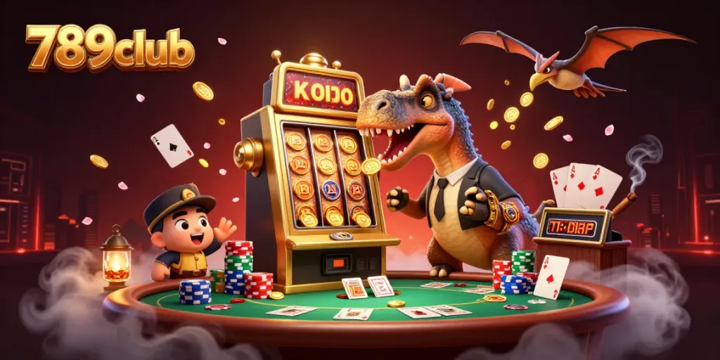 Win big at 789club with a dynamic jackpot scene featuring colorful characters and casino elements.