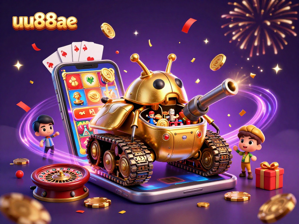 Experience the excitement of uu88ae in a vibrant casino scene with golden elements.