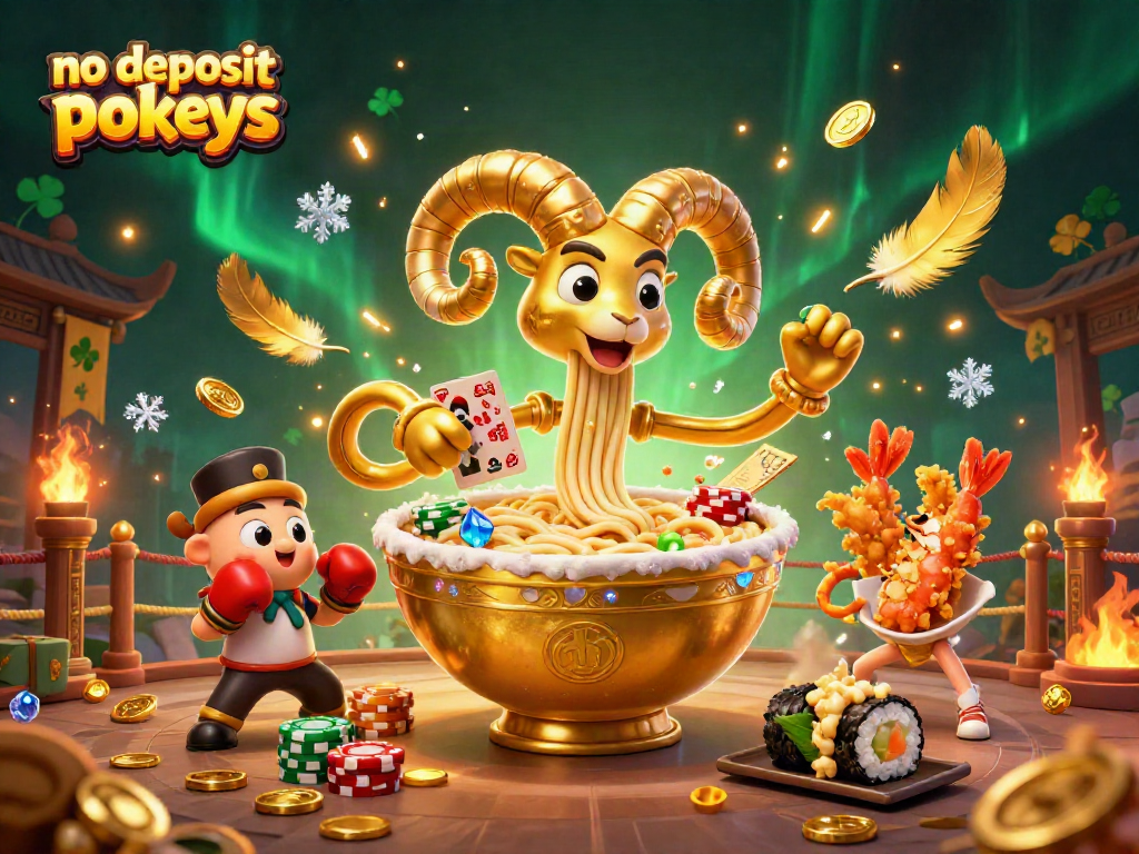 Experience thrilling no deposit pokies action with a vibrant 3D casino illustration.