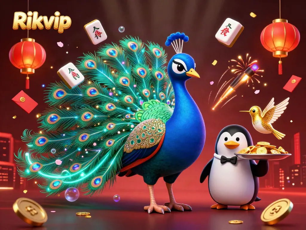 Enhance your gambling experience with the vibrant Rikvip online casino illustration featuring unique characters.