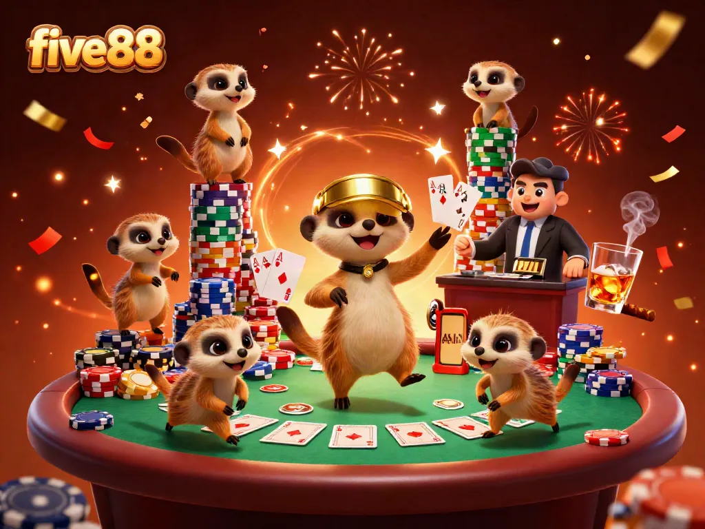 Experience the excitement of five88 with meerkats running a dynamic casino operation, enhanced with rich graphics.