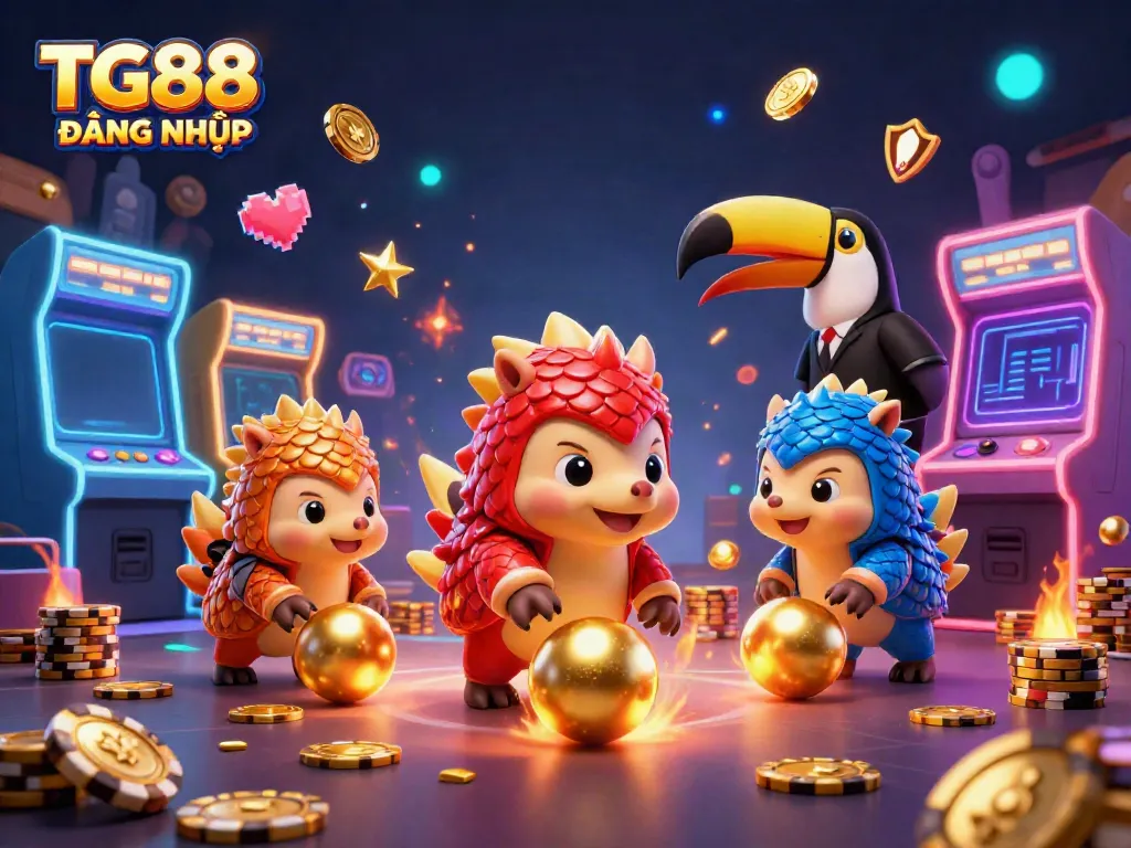 Experience the thrill of TG88 ĐĂNG NHẬP with dynamic pangolins, casino elements, and rich visuals.
