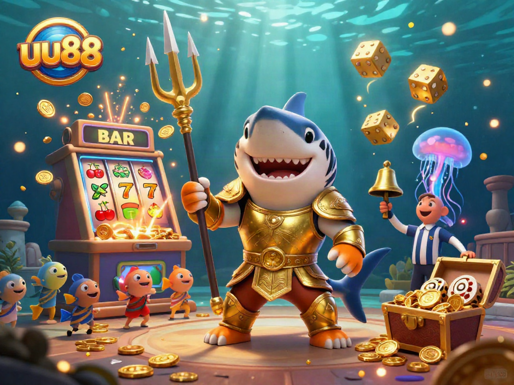 Experience exhilarating wins with uu88's underwater casino scene showcasing jackpot fun and thrilling action.