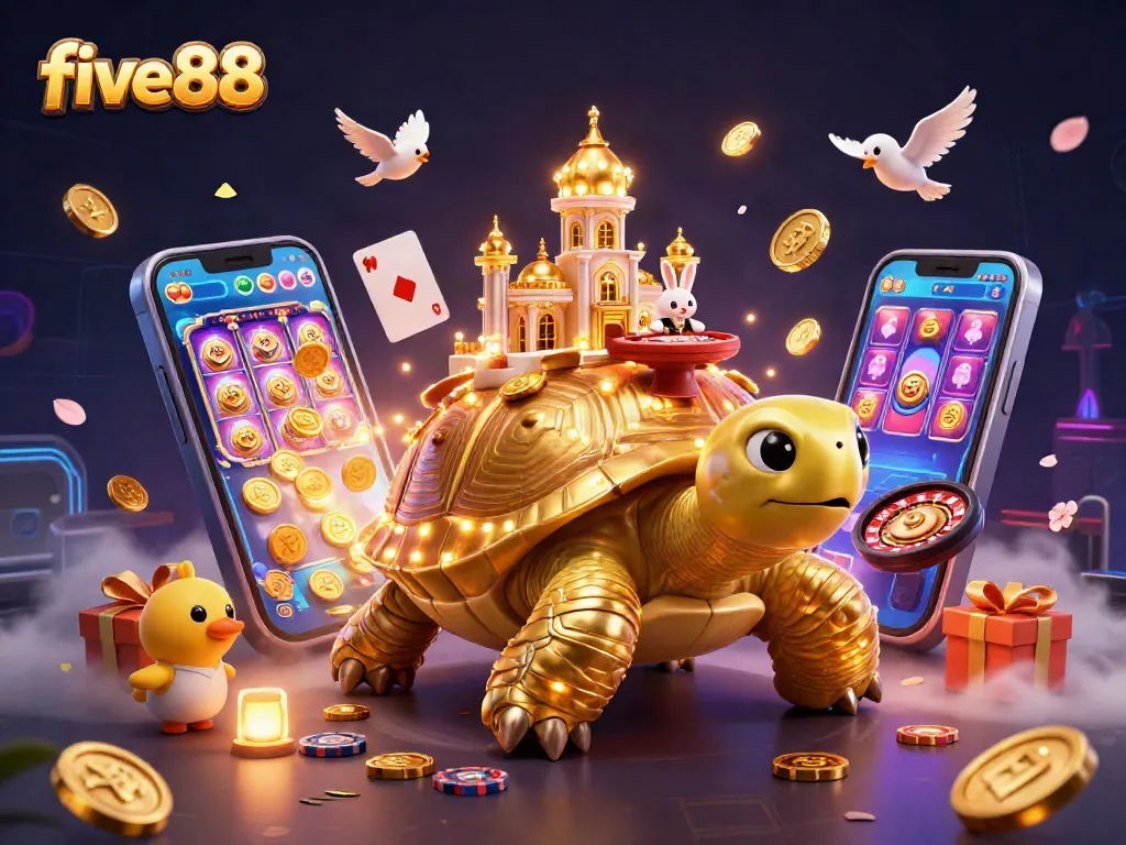 Play at five88 with vibrant golden tortoise casino fantasy filled with games and excitement
