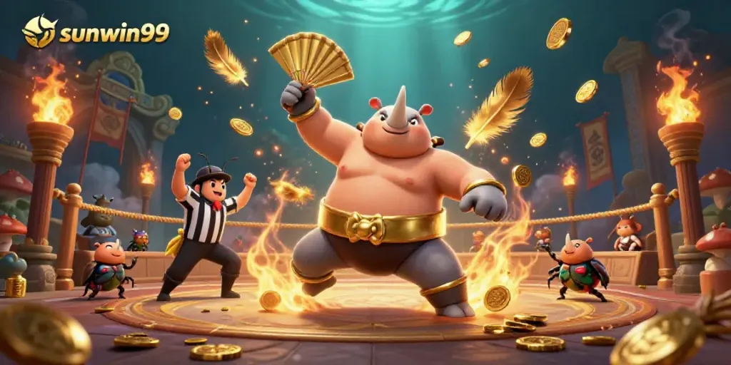 Experience the thrill of sunwin99 with an energetic scene from an epic casino showdown.