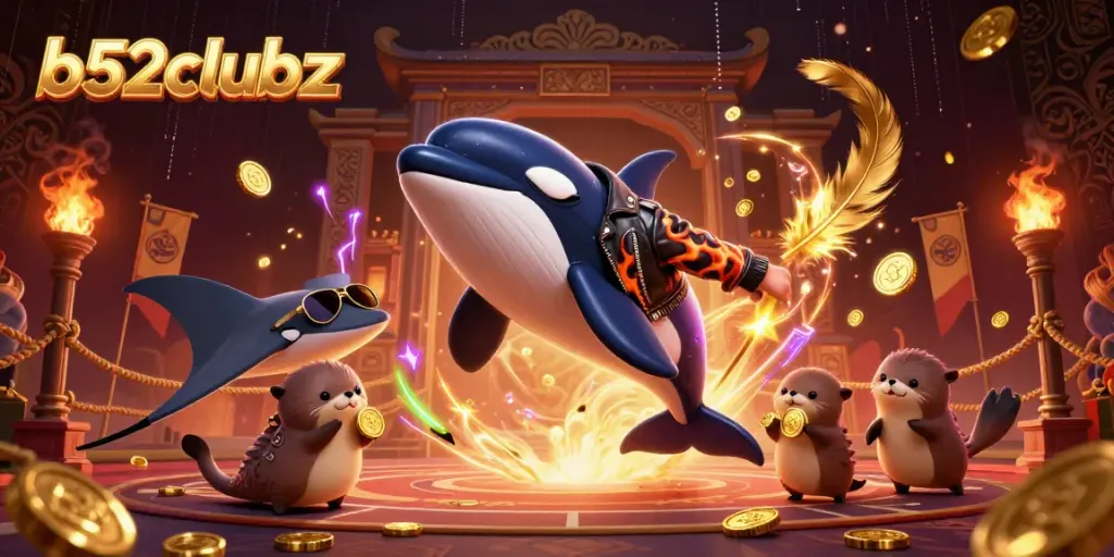 Experience thrilling gaming action at b52clubz with a vibrant underwater 3D scene.