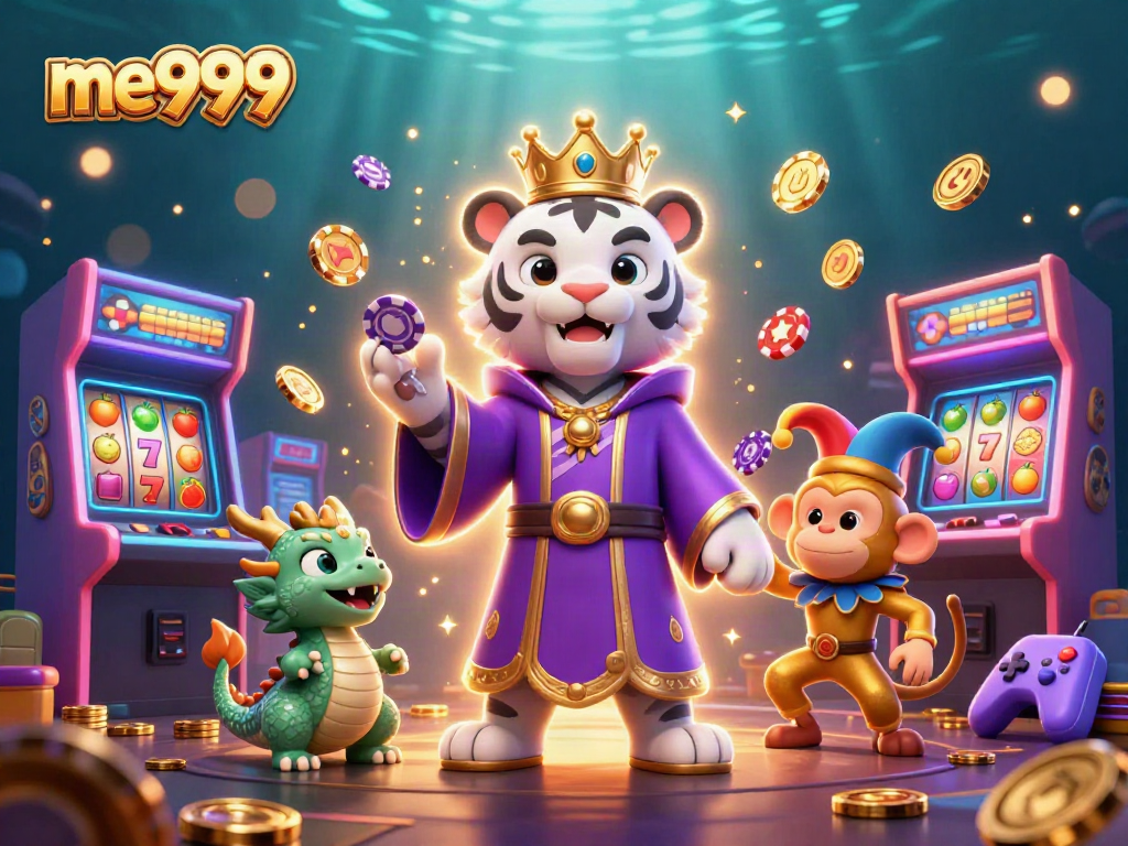 Compete at me999 with vibrant 3D casino characters and engaging gaming elements!