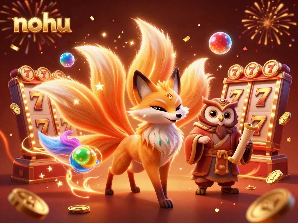Experience the excitement of nohu with vibrant jackpot reels and dynamic casino elements in a magical setting.