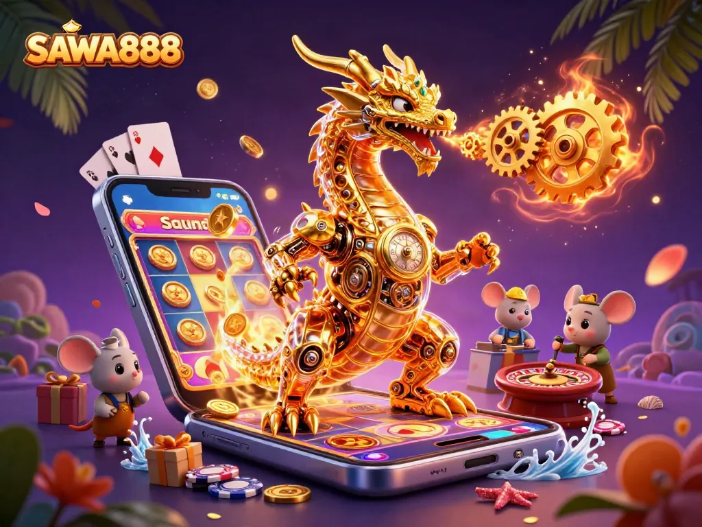 Join SAWA888 in an exhilarating casino adventure with dynamic characters and vibrant gaming elements.