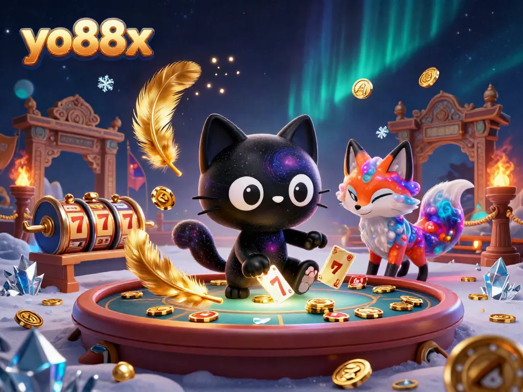 Engage with the exhilarating casino experience at yo88x, showcasing vibrant gaming characters and dynamic slot elements.