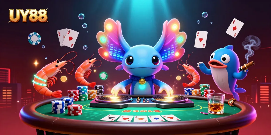 Experience UY88's exciting online gambling scene with vibrant casino activities and colorful characters.