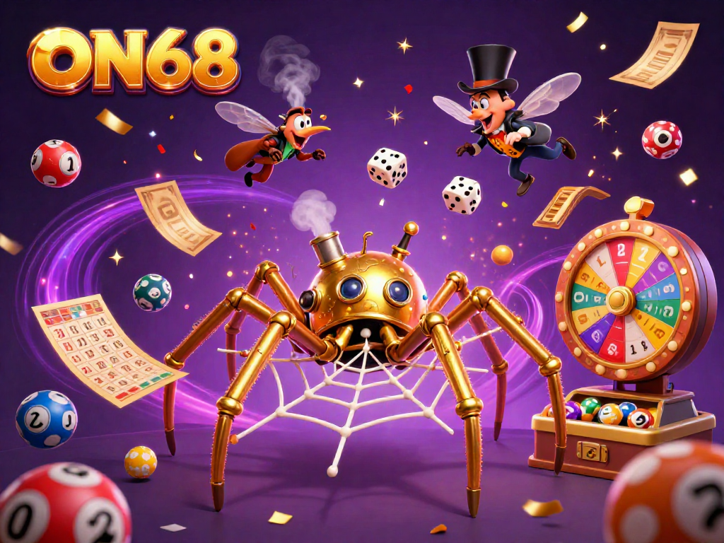 Catch winning moments at ON68 with vibrant casino-themed characters and dynamic actions.