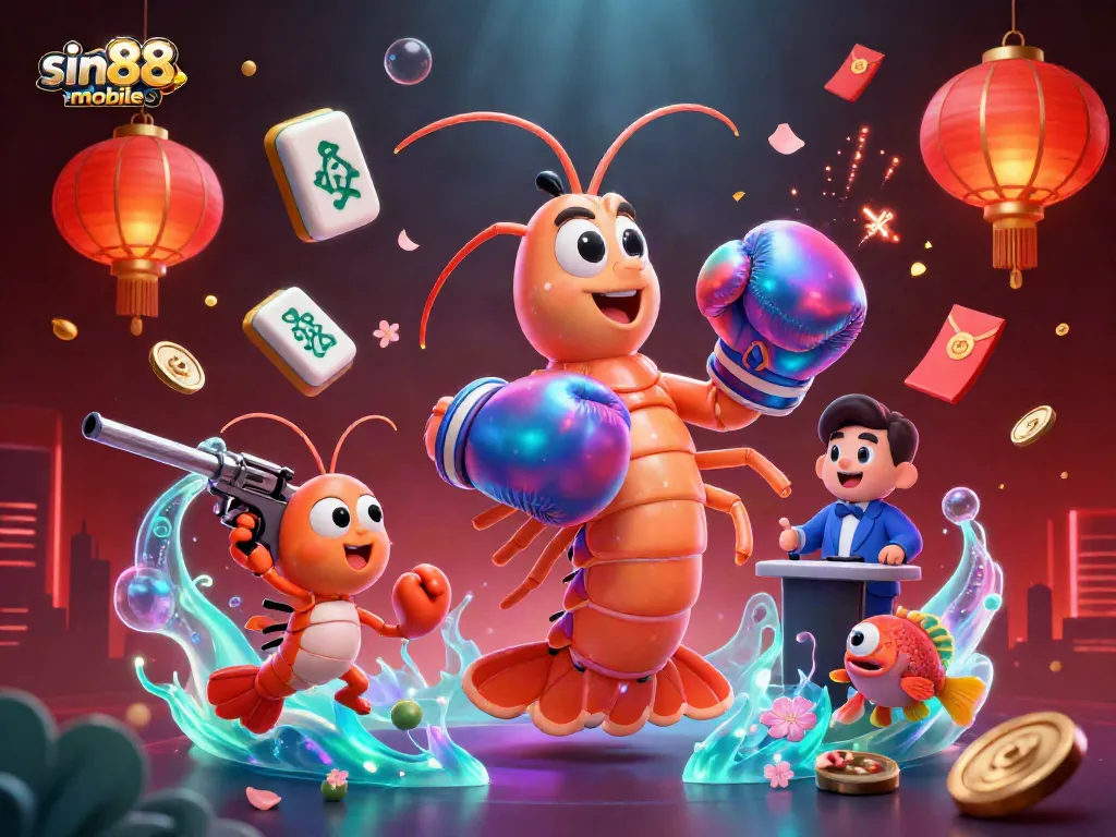 Engage in thrilling gameplay with sin88-mobile featuring lively characters in a dynamic casino scene.